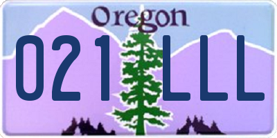 OR license plate 021LLL