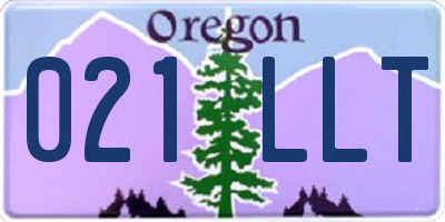OR license plate 021LLT