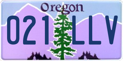 OR license plate 021LLV