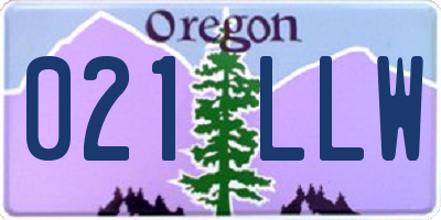 OR license plate 021LLW