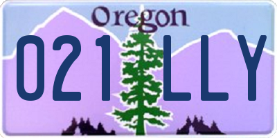OR license plate 021LLY