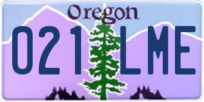 OR license plate 021LME