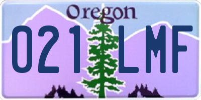 OR license plate 021LMF