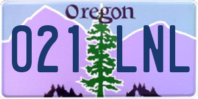 OR license plate 021LNL