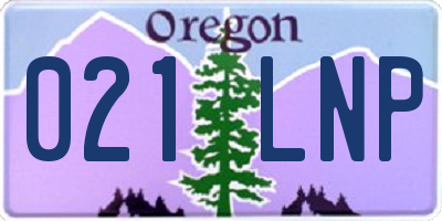 OR license plate 021LNP