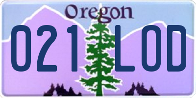 OR license plate 021LOD