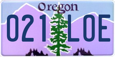 OR license plate 021LOE