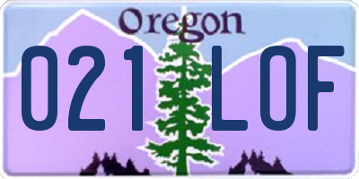 OR license plate 021LOF