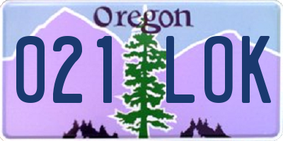 OR license plate 021LOK