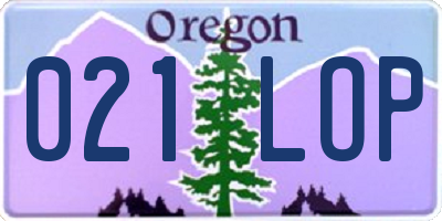 OR license plate 021LOP