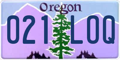 OR license plate 021LOQ