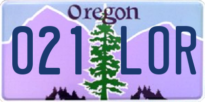 OR license plate 021LOR