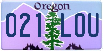 OR license plate 021LOU