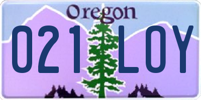 OR license plate 021LOY