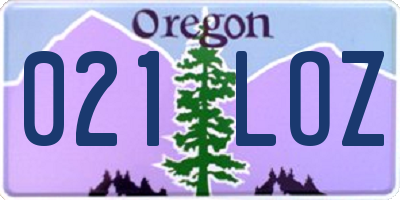 OR license plate 021LOZ