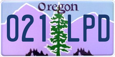 OR license plate 021LPD
