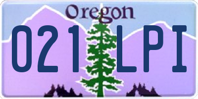 OR license plate 021LPI