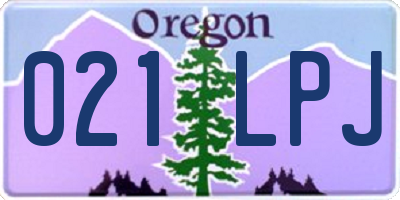 OR license plate 021LPJ