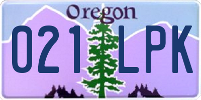 OR license plate 021LPK