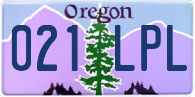 OR license plate 021LPL