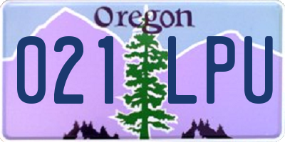 OR license plate 021LPU
