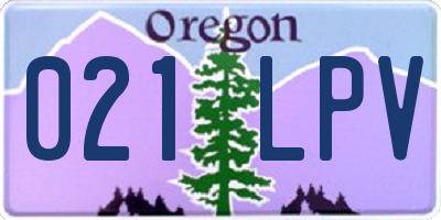 OR license plate 021LPV
