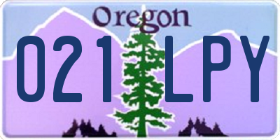 OR license plate 021LPY