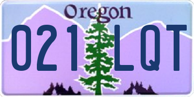 OR license plate 021LQT