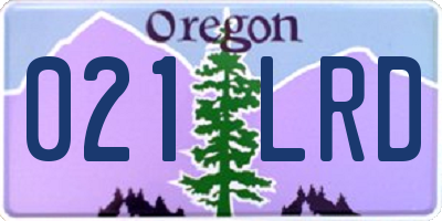 OR license plate 021LRD