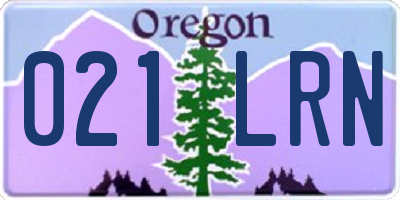 OR license plate 021LRN