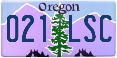 OR license plate 021LSC