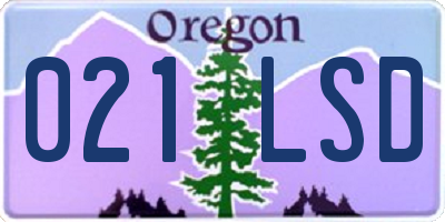 OR license plate 021LSD
