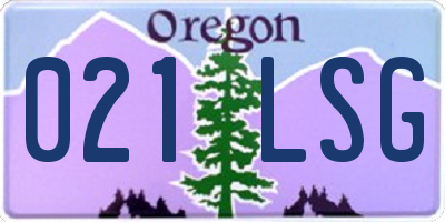 OR license plate 021LSG