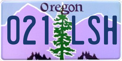 OR license plate 021LSH