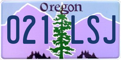 OR license plate 021LSJ