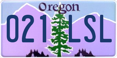 OR license plate 021LSL