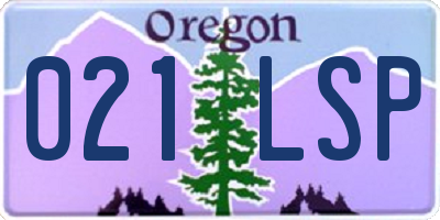 OR license plate 021LSP