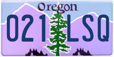 OR license plate 021LSQ