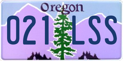 OR license plate 021LSS