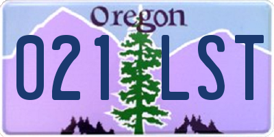 OR license plate 021LST
