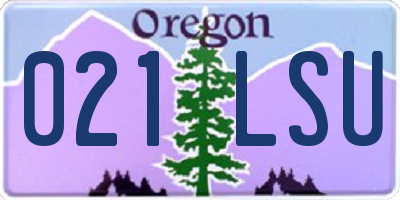 OR license plate 021LSU
