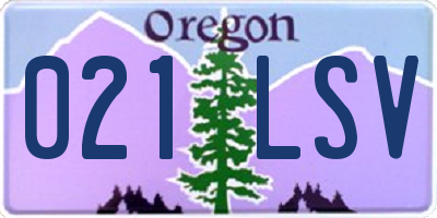 OR license plate 021LSV