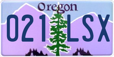 OR license plate 021LSX