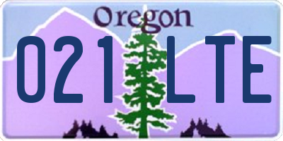OR license plate 021LTE