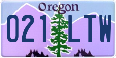 OR license plate 021LTW