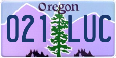 OR license plate 021LUC