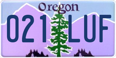 OR license plate 021LUF