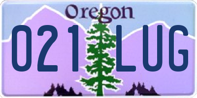 OR license plate 021LUG