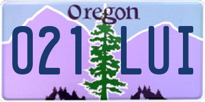 OR license plate 021LUI