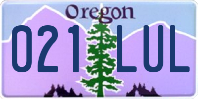 OR license plate 021LUL